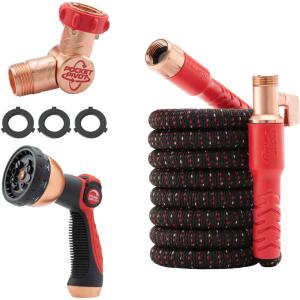 image:imagePocket Hose Ballistic 50 FT Expandable Garden Hose wPocket Pivot Swivel Connector AntiBurst Sleeve Reinforced with Bulletproof Fiber Lightweight NoKink Compact UVProtected AS SEEN ON TVBallistic