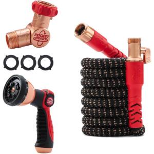 image:imagePocket Hose Ballistic 50 FT Expandable Garden Hose wPocket Pivot Swivel Connector AntiBurst Sleeve Reinforced with Bulletproof Fiber Lightweight NoKink Compact UVProtected AS SEEN ON TVRegular