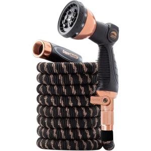 image:imagePocket Hose 50 FT Copper Bullet Expandable Hose wThumb Spray Nozzle AS SEEN ON TV 650psi 34in Solid Copper Anodized Aluminum Fittings LeadFree Lightweight NoKink Garden Hose