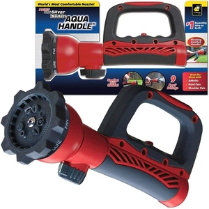 image:imagePocket Hose Aqua Handle Hose Nozzle EasytoHold Pivoting Ergonomic Grip for Weak Hands amp Arthritis 9 Patterns Easy Flow Control RedRed and Black