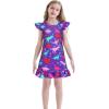 imageWonderBabe 2Pcs Girls Nightgowns Unicorn Pajamas Toddler Nightgown Sleepwear Flutter Short Sleeves Night Gowns for KidsAdinosaursunicorns