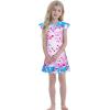 imageWonderBabe 2Pcs Girls Nightgowns Unicorn Pajamas Toddler Nightgown Sleepwear Flutter Short Sleeves Night Gowns for KidsAdinosaursunicorns