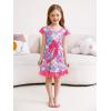 imageWonderBabe 2Pcs Girls Nightgowns Unicorn Pajamas Toddler Nightgown Sleepwear Flutter Short Sleeves Night Gowns for KidsAmermaid