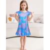 imageWonderBabe 2Pcs Girls Nightgowns Unicorn Pajamas Toddler Nightgown Sleepwear Flutter Short Sleeves Night Gowns for KidsAmermaid
