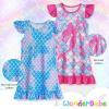 imageWonderBabe 2Pcs Girls Nightgowns Unicorn Pajamas Toddler Nightgown Sleepwear Flutter Short Sleeves Night Gowns for KidsAmermaid