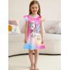 imageWonderBabe 2Pcs Girls Nightgowns Unicorn Pajamas Toddler Nightgown Sleepwear Flutter Short Sleeves Night Gowns for KidsAunicorn