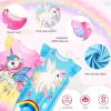 imageWonderBabe 2Pcs Girls Nightgowns Unicorn Pajamas Toddler Nightgown Sleepwear Flutter Short Sleeves Night Gowns for KidsAunicorn