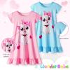imageWonderBabe 2Pcs Girls Nightgowns Unicorn Pajamas Toddler Nightgown Sleepwear Flutter Short Sleeves Night Gowns for KidsBcat
