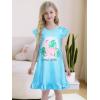 imageWonderBabe 2Pcs Girls Nightgowns Unicorn Pajamas Toddler Nightgown Sleepwear Flutter Short Sleeves Night Gowns for KidsBdinosaurs