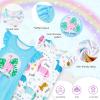 imageWonderBabe 2Pcs Girls Nightgowns Unicorn Pajamas Toddler Nightgown Sleepwear Flutter Short Sleeves Night Gowns for KidsBdinosaurs
