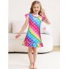 imageWonderBabe 2Pcs Girls Nightgowns Unicorn Pajamas Toddler Nightgown Sleepwear Flutter Short Sleeves Night Gowns for KidsBmermaid