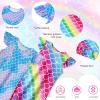 imageWonderBabe 2Pcs Girls Nightgowns Unicorn Pajamas Toddler Nightgown Sleepwear Flutter Short Sleeves Night Gowns for KidsBmermaid
