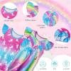 imageWonderBabe 2Pcs Girls Nightgowns Unicorn Pajamas Toddler Nightgown Sleepwear Flutter Short Sleeves Night Gowns for KidsBunicorn