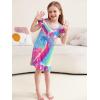 imageWonderBabe 2Pcs Girls Nightgowns Unicorn Pajamas Toddler Nightgown Sleepwear Flutter Short Sleeves Night Gowns for KidsBunicorn