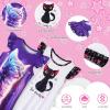 imageWonderBabe 2Pcs Girls Nightgowns Unicorn Pajamas Toddler Nightgown Sleepwear Flutter Short Sleeves Night Gowns for KidsCcat