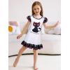imageWonderBabe 2Pcs Girls Nightgowns Unicorn Pajamas Toddler Nightgown Sleepwear Flutter Short Sleeves Night Gowns for KidsCcat