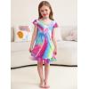 imageWonderBabe 2Pcs Girls Nightgowns Unicorn Pajamas Toddler Nightgown Sleepwear Flutter Short Sleeves Night Gowns for KidsCunicorn