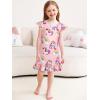 imageWonderBabe 2Pcs Girls Nightgowns Unicorn Pajamas Toddler Nightgown Sleepwear Flutter Short Sleeves Night Gowns for KidsCunicorn