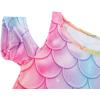 imageWonderBabe Girls Dresses Clothes Kids Short Sleeve Cold Shoulder School Twirly Skater Dress Summer Casual Mermaid SundressAmermaid