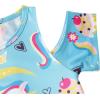 imageWonderBabe Girls Dresses Clothes Kids Short Sleeve Cold Shoulder School Twirly Skater Dress Summer Casual Mermaid SundressAunicorn