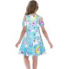 imageWonderBabe Girls Dresses Clothes Kids Short Sleeve Cold Shoulder School Twirly Skater Dress Summer Casual Mermaid SundressAunicorn
