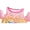 imageWonderBabe Girls Dresses Clothes Kids Short Sleeve Cold Shoulder School Twirly Skater Dress Summer Casual Mermaid SundressCunicorn