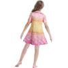 imageWonderBabe Girls Dresses Clothes Kids Short Sleeve Cold Shoulder School Twirly Skater Dress Summer Casual Mermaid SundressCunicorn