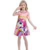 imageWonderBabe Girls Dresses Clothes Kids Short Sleeve Cold Shoulder School Twirly Skater Dress Summer Casual Mermaid SundressCunicorn
