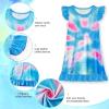 imageWonderBabe Girls Nightgowns Unicorn Pajamas for girl Mermaid Sleepwear Toddler Nightgown Night Sleep Dress ClothesAtie Dye