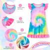 imageWonderBabe Girls Nightgowns Unicorn Pajamas for girl Mermaid Sleepwear Toddler Nightgown Night Sleep Dress ClothesBtie Dye