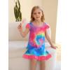 imageWonderBabe Girls Nightgowns Unicorn Pajamas for girl Mermaid Sleepwear Toddler Nightgown Night Sleep Dress ClothesBtie Dye