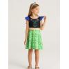 imageWonderBabe Princess Dress With Cape Girls Christmas Birthday Party Cosplay Costume Toddler Ruffle Sleeve Fancy Outfit GiftDark Green