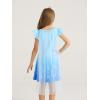imageWonderBabe Princess Dress With Cape Girls Christmas Birthday Party Cosplay Costume Toddler Ruffle Sleeve Fancy Outfit GiftLight Blue