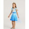 imageWonderBabe Princess Dress With Cape Girls Christmas Birthday Party Cosplay Costume Toddler Ruffle Sleeve Fancy Outfit GiftLight Blue