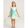 imageWonderBabe Princess Dress With Cape Girls Christmas Birthday Party Cosplay Costume Toddler Ruffle Sleeve Fancy Outfit GiftLight Green