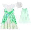 imageWonderBabe Princess Dress With Cape Girls Christmas Birthday Party Cosplay Costume Toddler Ruffle Sleeve Fancy Outfit GiftLight Green