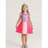 imageWonderBabe Princess Dress With Cape Girls Christmas Birthday Party Cosplay Costume Toddler Ruffle Sleeve Fancy Outfit GiftPurple