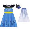 imageWonderBabe Princess Dress With Cape Girls Christmas Birthday Party Cosplay Costume Toddler Ruffle Sleeve Fancy Outfit GiftSky Blue