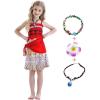 imageWonderBabe Girls Princess Costume Toddler Kids Theme Birthday Outfits Halloween Dress up TwoPieces Crop Top Tassel Skirt SetRed