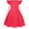 imageWonderBabe Girls Princess Costumes Princess Dresses Fancy Dress Up Outfits with Cape Birthday Party Christmas CosplayBright Red