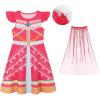 imageWonderBabe Girls Princess Costumes Princess Dresses Fancy Dress Up Outfits with Cape Birthday Party Christmas CosplayRose
