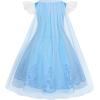imageWonderBabe Girls Princess Costumes Princess Dresses Fancy Dress Up Outfits with Cape Birthday Party Christmas CosplaySsky Blue