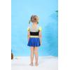 imageWonderBabe Girls Princess Two Piece Swimsuit Kids Bathing Suits Ruffles Fancy Swimwear Surf Beach Summer Swimming Tankini SetBlack