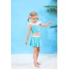 imageWonderBabe Girls Princess Two Piece Swimsuit Kids Bathing Suits Ruffles Fancy Swimwear Surf Beach Summer Swimming Tankini SetBlue