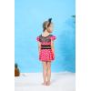 imageWonderBabe Girls Princess Two Piece Swimsuit Kids Bathing Suits Ruffles Fancy Swimwear Surf Beach Summer Swimming Tankini SetRose Red