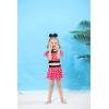 imageWonderBabe Girls Princess Two Piece Swimsuit Kids Bathing Suits Ruffles Fancy Swimwear Surf Beach Summer Swimming Tankini SetRose Red