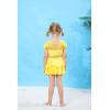 imageWonderBabe Girls Princess Two Piece Swimsuit Kids Bathing Suits Ruffles Fancy Swimwear Surf Beach Summer Swimming Tankini SetYellow