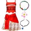 imageWonderBabe Girls Princess Costume Toddler Kids Theme Birthday Outfits Halloween Dress up TwoPieces Crop Top Tassel Skirt SetRed