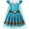 imageWonderBabe Girls Princess Costumes Princess Dresses Fancy Dress Up Outfits with Cape Birthday Party Christmas CosplayGreen