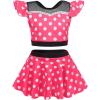 imageWonderBabe Girls Princess Two Piece Swimsuit Kids Bathing Suits Ruffles Fancy Swimwear Surf Beach Summer Swimming Tankini SetRose Red
